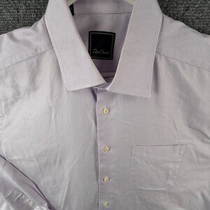 David Donahue Purple Long Sleeve Button Up Shirt Men 16.5 34/35 Twill Woven